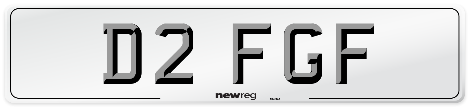 D2 FGF Number Plate from New Reg
